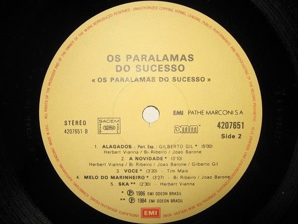 Os Paralamas Do Sucesso : Os Paralamas Do Sucesso (LP, Comp)