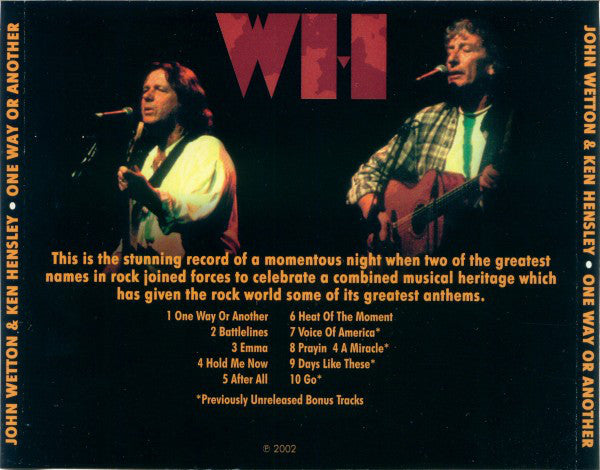 John Wetton & Ken Hensley : One Way Or Another (CD)