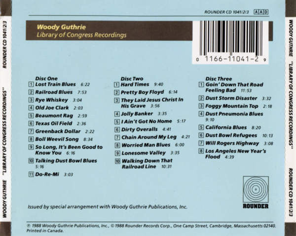 Woody Guthrie : Library Of Congress Recordings (3xCD, Comp)