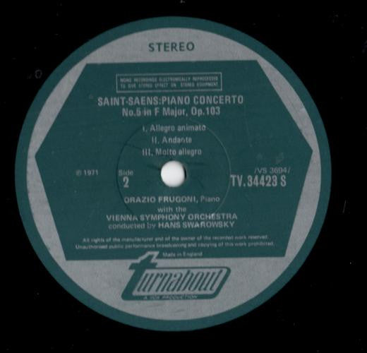 Édouard Lalo / Camille Saint-Saëns, Orazio Frugoni : Piano Concerto / Piano Concerto No. 5  "The Egyptian" (LP)