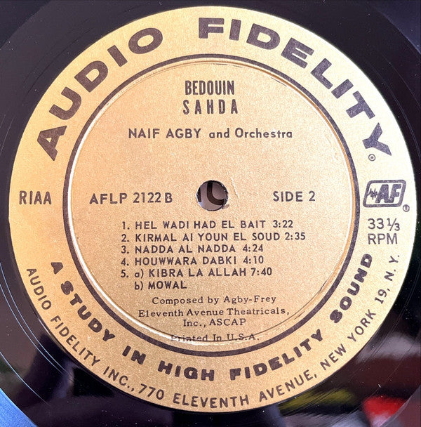 Naif Agby & His Orchestra : Bedouin Sahda (Pretty Dancing Girl) (LP, Mono)