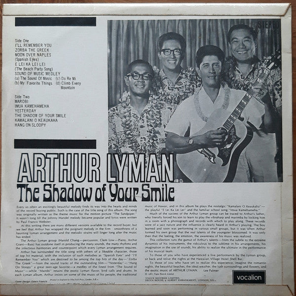 Arthur Lyman : The Shadow Of Your Smile (LP, Album)