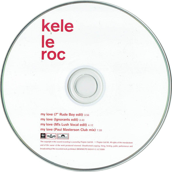 Kele Le Roc : My Love (The Mixes) (CD, Single)