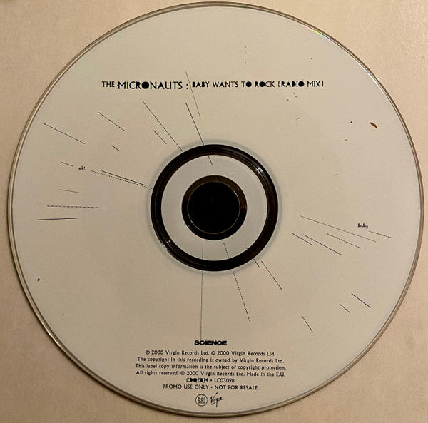 The Micronauts : Baby Wants To Rock (CD, Single, Promo)