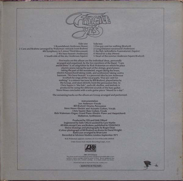 Yes : Fragile (LP, Album, Gat)