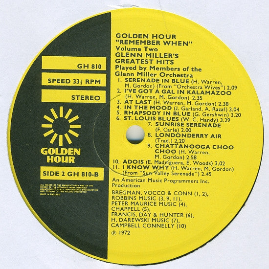 Members Of The Glenn Miller Orchestra : Remember When Vol.2 - Glenn Miller's Greatest Hits (LP)