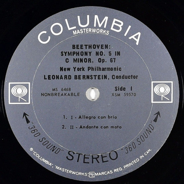 Ludwig van Beethoven, Leonard Bernstein, New York Philharmonic : Fifth Symphony (LP)