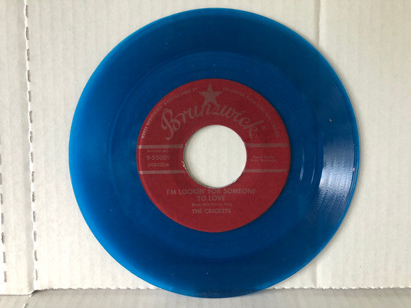 The Crickets (2) : That'll Be The Day / I'm Lookin' For Someone To Love (7", Single, Blu)