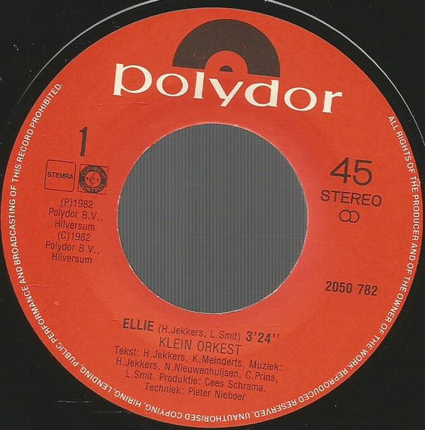 Klein Orkest : Ellie (7", Single)