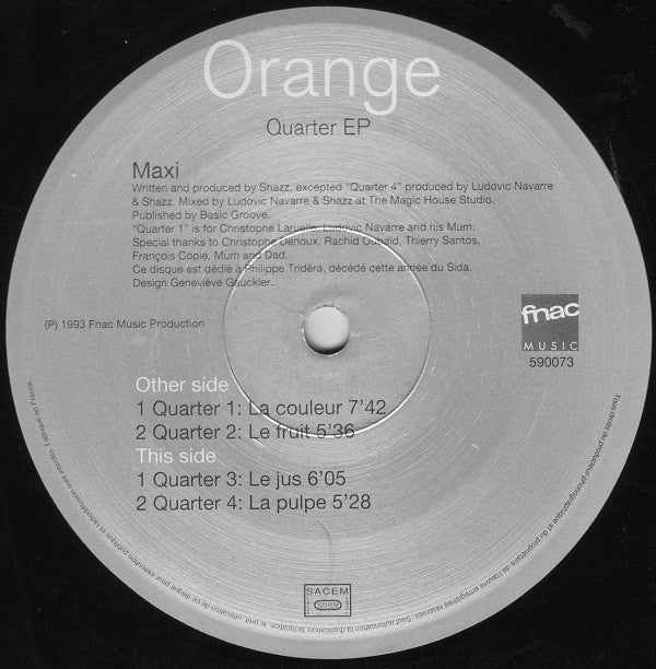Orange : Quarter EP (12", EP, Maxi)
