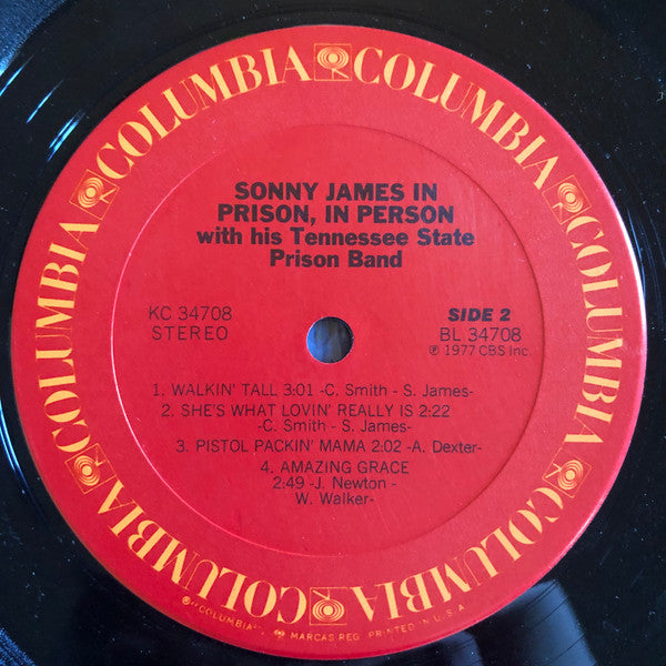 Sonny James With His Tennessee State Prison Band : Sonny James In Prison, In Person (LP, Album, San)