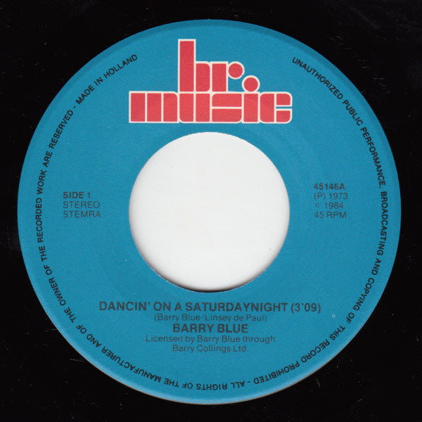 Barry Blue : Dancing On A Saturdaynight / Do You Wanna Dance (7", Single)