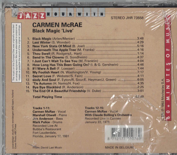 Carmen McRae : Black Magic 'Live' (CD, Comp)