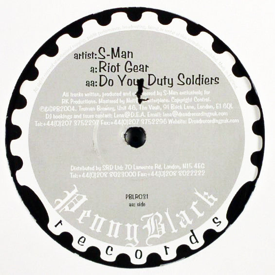 The S Man : Riot Gear / Do Your Duty Soldiers (12")