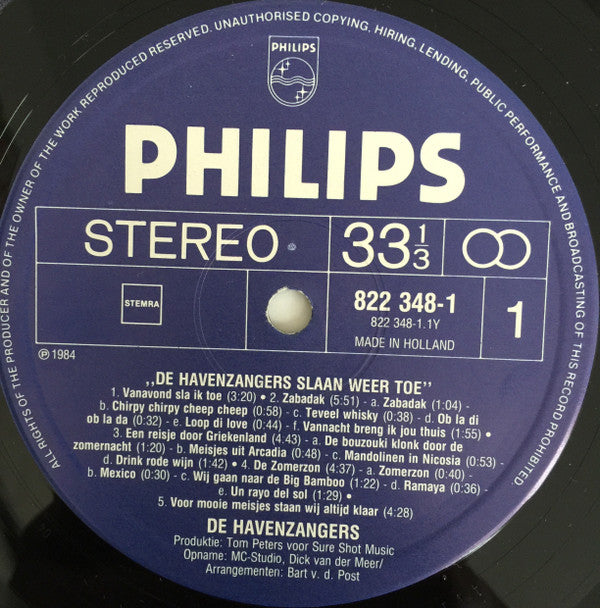 De Havenzangers : Slaan Weer Toe (LP, Album)