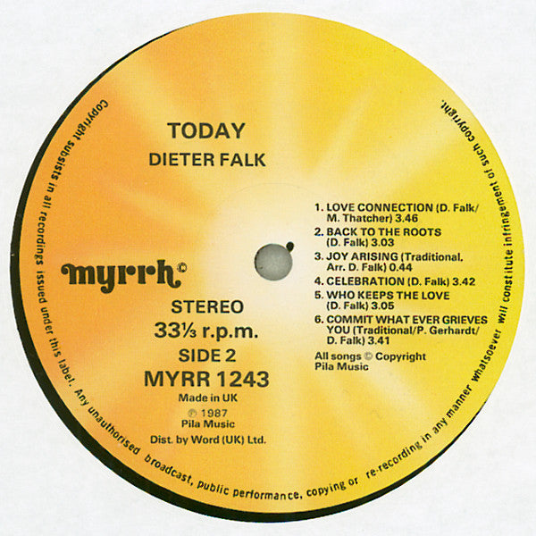 Dieter Falk : Today (LP, Album)
