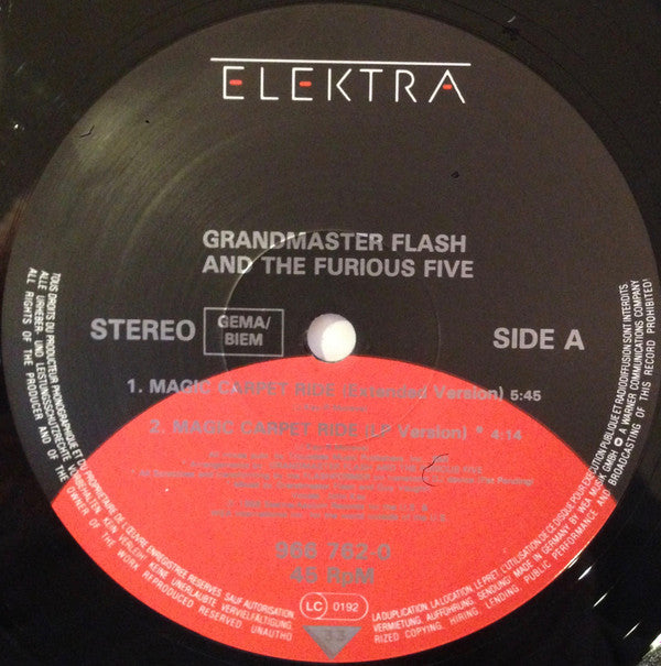 Grandmaster Flash & The Furious Five : Magic Carpet Ride / On The Strength (12")