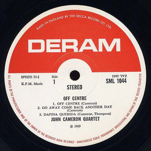 John Cameron Quartet : Off Centre (LP, Album)