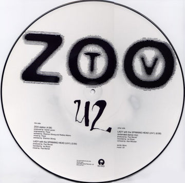 U2 : Zoo Station (12", Ltd, Pic, Promo)