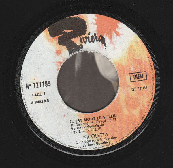 Nicoletta (2) : Il Est Mort Le Soleil (7", Single)
