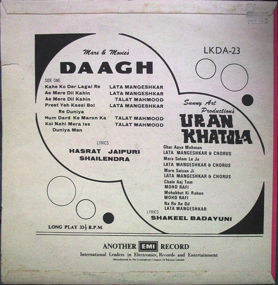 Shankar-Jaikishan / Naushad : Hit Songs Of Yesterday - Daagh / Uran Khatola (LP, Comp)
