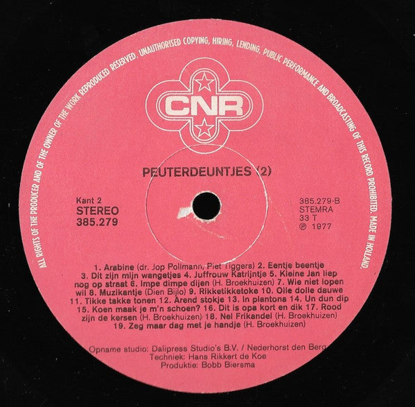 Kinderkoor o.l.v. Marion Broekhuizen : Peuterdeuntjes 2 (LP)