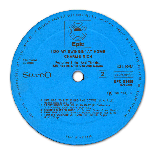Charlie Rich : I Do My Swingin' At Home (LP, Comp)