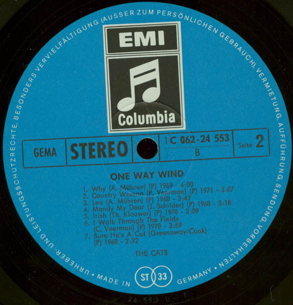 The Cats : One Way Wind (LP, Comp)