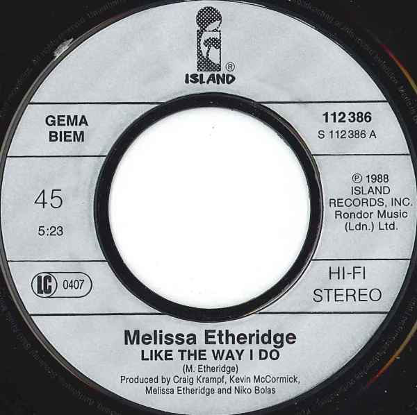 Melissa Etheridge : Like The Way I Do (7", Single)