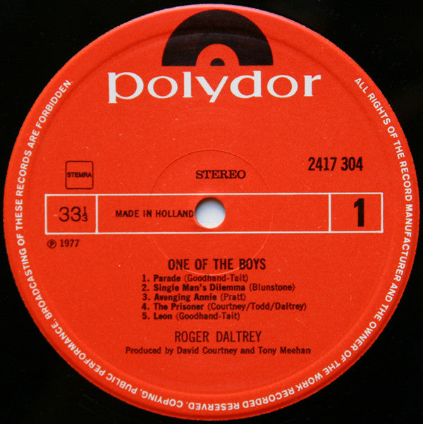 Roger Daltrey : One Of The Boys (LP, Album)