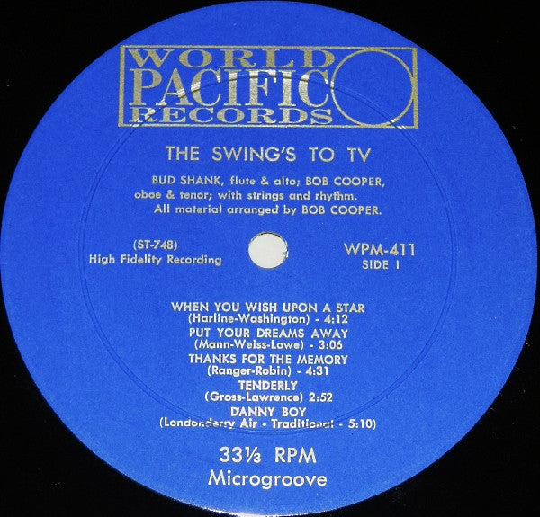 Bud Shank And Bob Cooper : The Swing's To TV (LP, Album, Mono)
