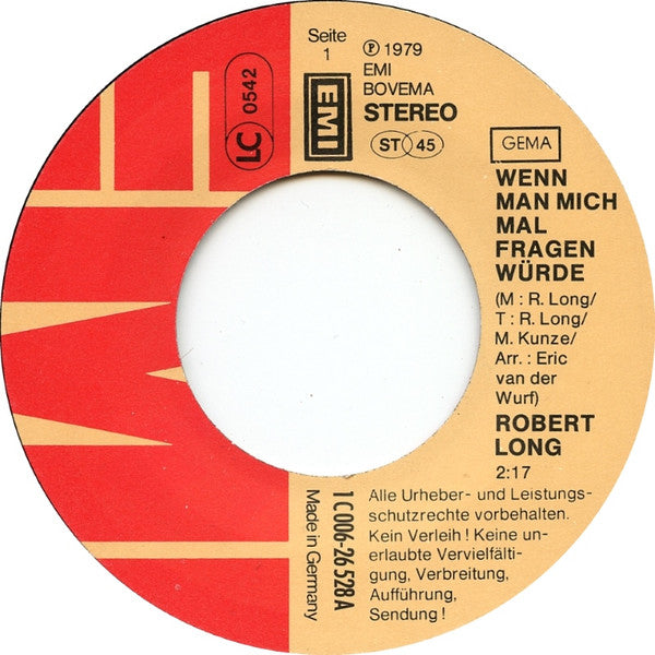 Robert Long : Wenn Man Mich Mal Fragen Würde (7", Single)