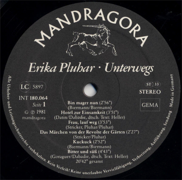 Erika Pluhar : Unterwegs (2xLP)