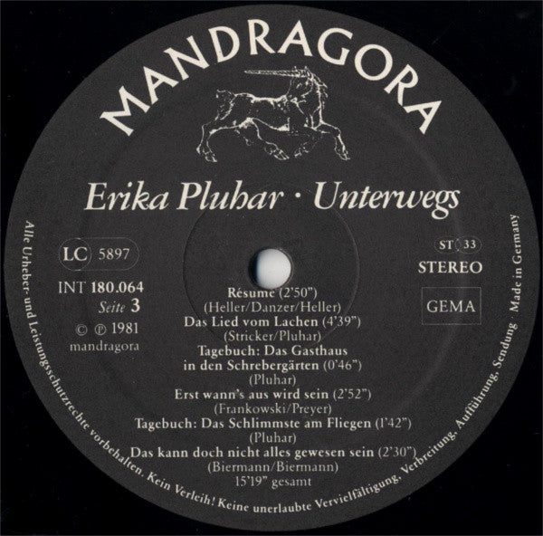 Erika Pluhar : Unterwegs (2xLP)
