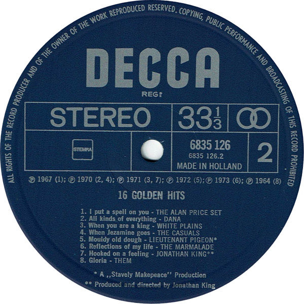 Various : Bingo! 16 Golden Hits (LP, Comp)