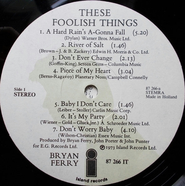 Bryan Ferry : These Foolish Things (LP, Album)