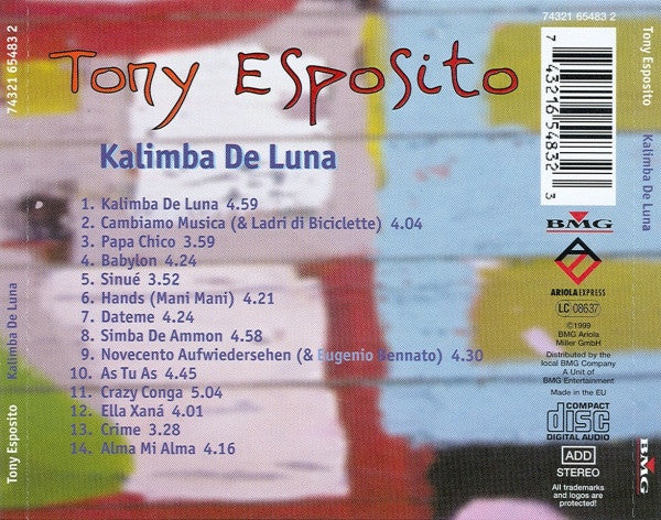 Tony Esposito : Kalimba De Luna (CD, Comp)