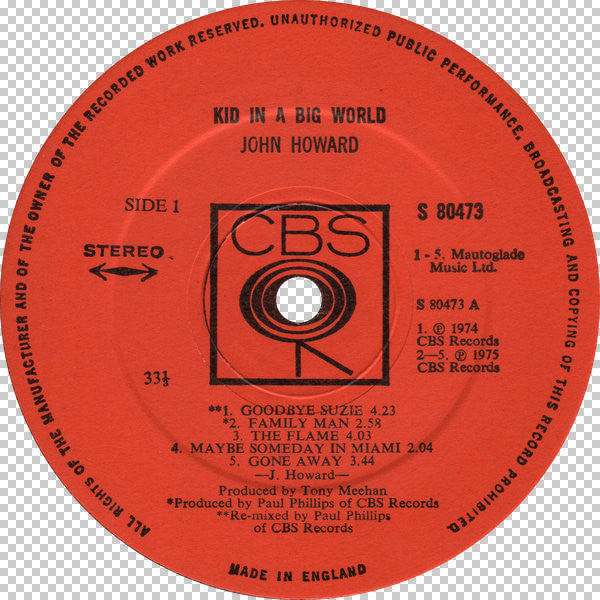 John Howard (4) : Kid In A Big World (LP, Album)