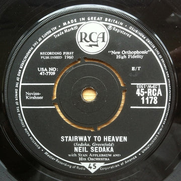 Neil Sedaka With Stan Applebaum And His Orchestra : Stairway To Heaven / Forty Winks Away (7", Single)