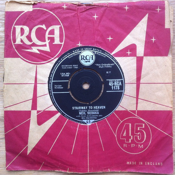 Neil Sedaka With Stan Applebaum And His Orchestra : Stairway To Heaven / Forty Winks Away (7", Single)