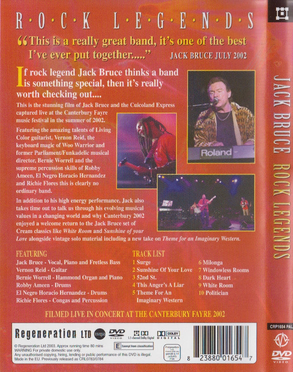Jack Bruce : Rock Legends  (DVD, PAL)