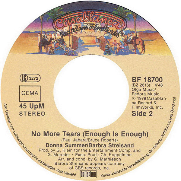Donna Summer / Barbra Streisand : Enough Is Enough (7", Single)