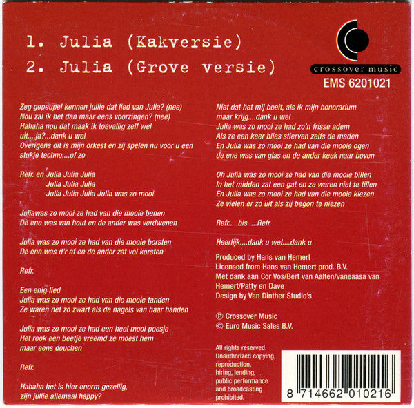 Kakkertje : Julia (CD, Single)