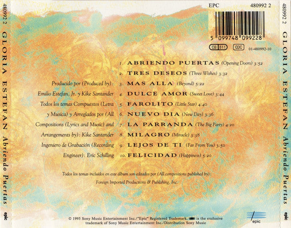 Gloria Estefan : Abriendo Puertas (CD, Album)