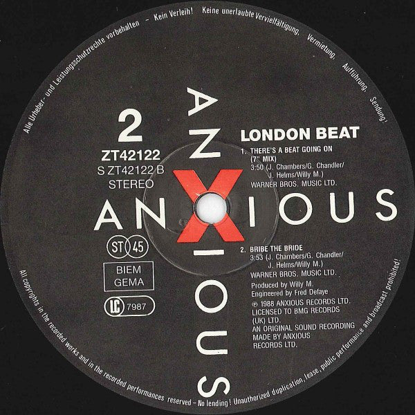 Londonbeat : There's A Beat Going On (Get On The Floor Mix) (12", Maxi)