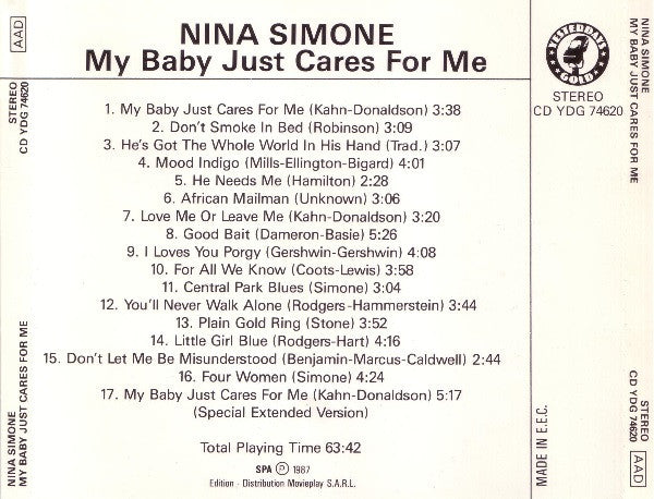 Nina Simone : My Baby Just Cares For Me (CD, Comp, RE)