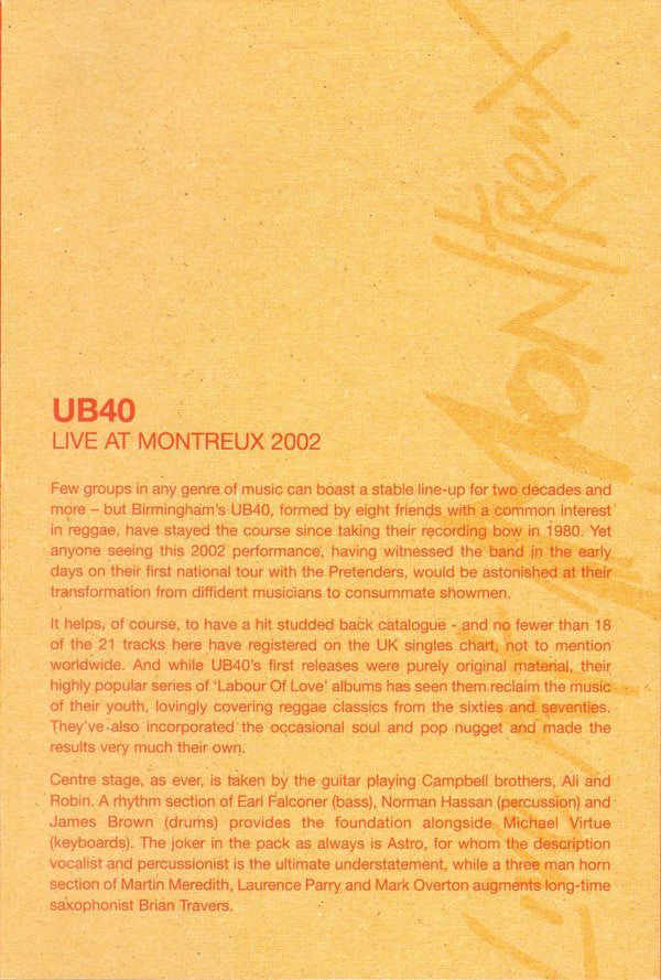 UB40 : Live At Montreux 2002 (DVD-V, PAL, dts)