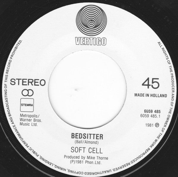 Soft Cell : Bedsitter (7", Single)