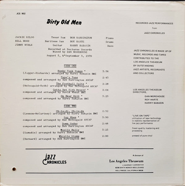 Jackie Kelso & Bill Hood : Dirty Old Men (LP)