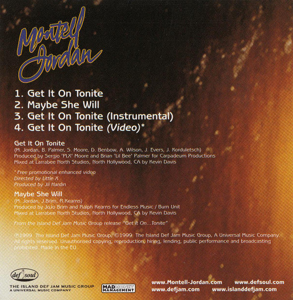 Montell Jordan : Get It On Tonite (CD, Single, Enh)